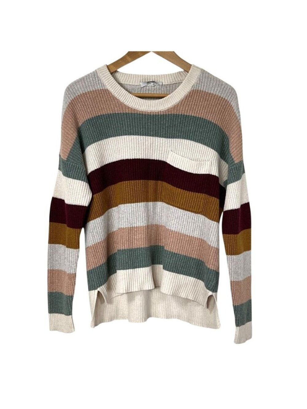 Madewell Walton Stripe Sweater Womens Sz S Cotton Blend Oversized Boxy Knit - Picture 1 of 8